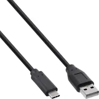 InLine 35737 Câble USB 2.0, type C prise à A prise, noir, 0,3m