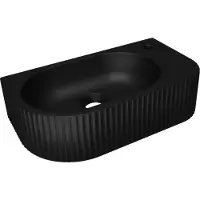 Luca Varess Rondo Ribs lave-mains 41 x 22 cm porcelaine Noir Mat