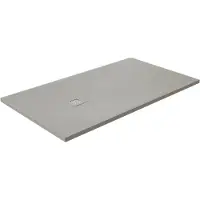 Luca Varess Classy receveur de douche 140 x 80 cm marbre composite gris clair mat structure rock