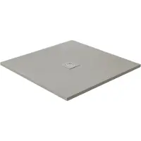 Luca Varess Classy receveur de douche 90 x 90 cm marbre composite gris clair mat structure rock