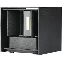 V-TAC VT75912B Applique murale LED 11W avec puce Bridgelux Noir 4000K Carré (1360 lm, IP65)