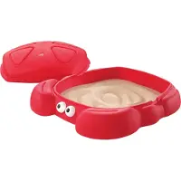 Step2 Crabbie Sandbox - Avec couvercle et bancs - Bac à sable crabe en plastique / plastique avec couvercle en coquille - Deux bancs en plastique moulé