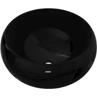 vidaXL Lavabo en céramique rond noir 40 x 15 cm