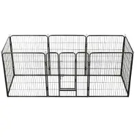 vidaXL Parc pour chiens 8 panneaux acier 80 x 100 cm noir