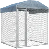 vidaXL Chenil d'extérieur avec toit pour chiens 193x193x225 cm