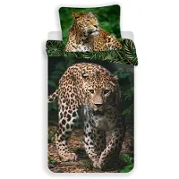Jerry Fabrics Leopard Design linge de lit douillet en coton, 140x200 cm & 70x90 cm