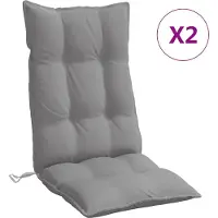 vidaXL Coussins de chaise à dossier haut lot de 2 gris tissu oxford