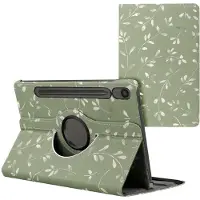 IMoshion Coque tablette Design rotatif à 360° pour Samsung Galaxy Tab S10 Lite / S10 FE / S9 FE - Green Flowers