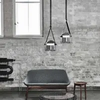 Brokis Mona PC979 Medium Suspension Smoke Grey (CGC516) | Black leather (GINT792) | Black (CCS1948 + CCSC619)