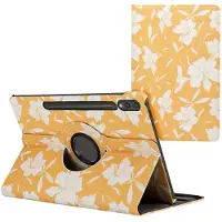 IMoshion Coque tablette Design rotatif à 360° Samsung Galaxy Tab S10 Plus / Tab S9 FE Plus / Tab S9 Plus - Yellow Flowers