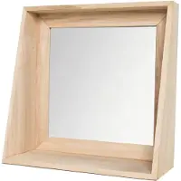 TODAY Miroir cosmétique dans un cadre en bois, 32 x 26 cm
