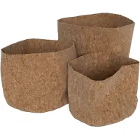 TODAY Lot de 3 paniers en liège "Simplicity" effet froissé - Marron - H23/20/17 x D 18/15/12 cm