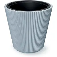 Prosperplast Milly Round Plant Pot 39x39x37cm Argenté 39 x 39 x 37 cm