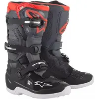Alpinestars Bottes Tech 7S unisexes pour jeunes adultes, gris/rouge, taille 05 (Multi 5 Big Kid)