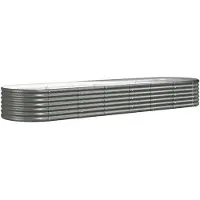 vidaXL Lit surélevé de jardin Acier galvanisé 296x80x36 cm gris