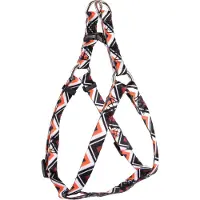 Flamingo Harnais Step & Go Stian blanc/noir/orange, dimensions : 30-40 cm / 10 mm