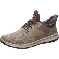 SKECHERS Baskets basses 'Deslon Camben' beige clair / taupe / gris argenté
