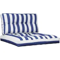 vidaXL Coussins de palette lot de 2 rayures bleues/blanches tissu