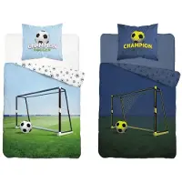 Detexpol Parure de lit lumineuse dans le noir 140x200 terrain de jeu but de football