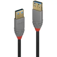 Lindy 0.5m USB 3.2 Type A Extension Cable, 5Gbps, Anthra Line