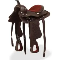 vidaXL Selle western, licol & plastron cuir véritable 13" marron