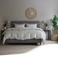 Tempur Home by - Housse de couette - 240 x 220 cm - Beige et fibres de bambou - Soie et sans repassage - Régulation naturelle de la température et brillance luxueuse