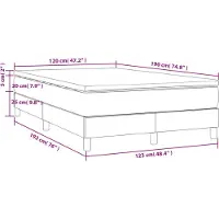 vidaXL Lit boxspring avec matelas Gris 120x190 cm Similicuir