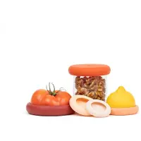Food Huggers Set ensemble de couvercles en silicone à fruits et légumes teinte/couleur Terracotta 5 pcs