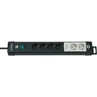 Brennenstuhl -Line Technik Multiprise 6x noir 3m H05VV-F 3G1,5 2 permament, 4 commutable, 1951160600