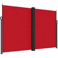 vidaXL Marquise latérale extensible rouge 220x600 cm