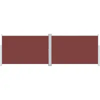 vidaXL Marquise latérale extensible brun 220x600 cm