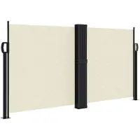 vidaXL Marquise latérale extensible Crème 120x600 cm