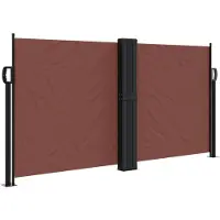 vidaXL Marquise latérale extensible brun 120x1200 cm