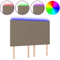 vidaXL Tête de lit LED Taupe 144x5x118/128 cm Tissu