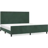 vidaXL Cadre de lit sans matelas vert foncé 200x200 cm velours