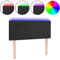 vidaXL LED Tête de lit noir 80x5x78/88 cm velours