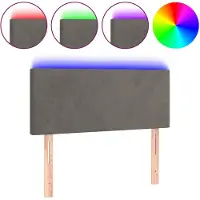 vidaXL Tête de lit à LED Gris foncé 80x5x78/88 cm Velours