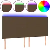 vidaXL Tête de lit LED brun foncé 200x5x118/128 cm Tissu
