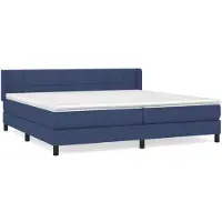 vidaXL Lit boxspring avec matelas bleu 200x200 cm Tissu