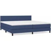 vidaXL Lit boxspring avec matelas bleu 200x200 cm Tissu