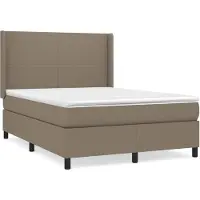 vidaXL Lit boxspring avec matelas Taupe 140x190 cm Tissu