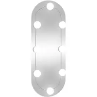 vidaXL Miroir mural avec lumières LED 20x50 cm verre ovale