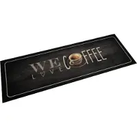 vidaXL Tapis de cuisine lavable texte Coffee 60x180 cm velours
