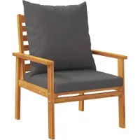 vidaXL Fauteuil de jardin 2 pièces avec coussin en bois massif d'acacia