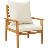 vidaXL Fauteuil de jardin 2 pièces avec coussin en bois massif d'acacia