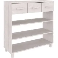 vidaXL Table console HAMAR Blanc 90x35x90 cm Bois massif de pin