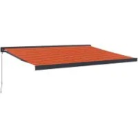 vidaXL Marquise rétractable Orange et brun 4x3 m Tissu et aluminium