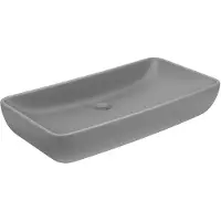 vidaXL WASHBAIN RETTANGULAIRE 71 x 38 cm Keramik Matt Hellgrau