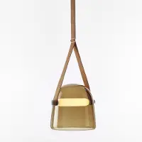 Brokis Mona PC938 Large Suspension Smoke Brown (CGC538) | Natural leather (GINT788) | Black (CCS1948 + CCSC619)