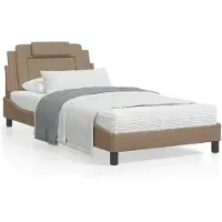 vidaXL Lit "Viana" avec matelas Cappuccino-Brun 100x200 cm Similicuir